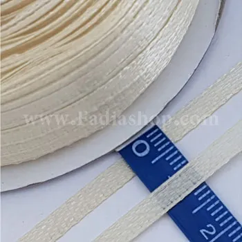 روبان 2 میل ساتن شیری