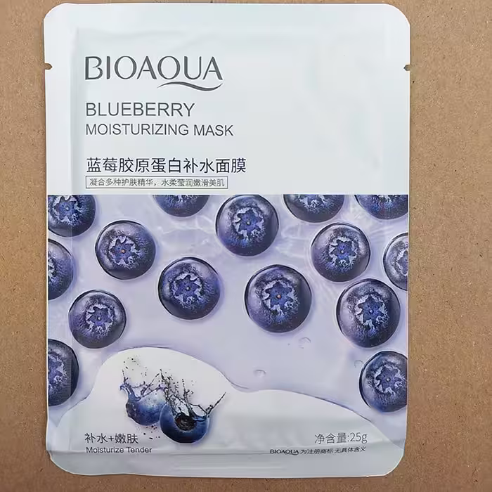 ماسک صورت ورقه ای بلوبری 25گرم BIOAOUA کد91270