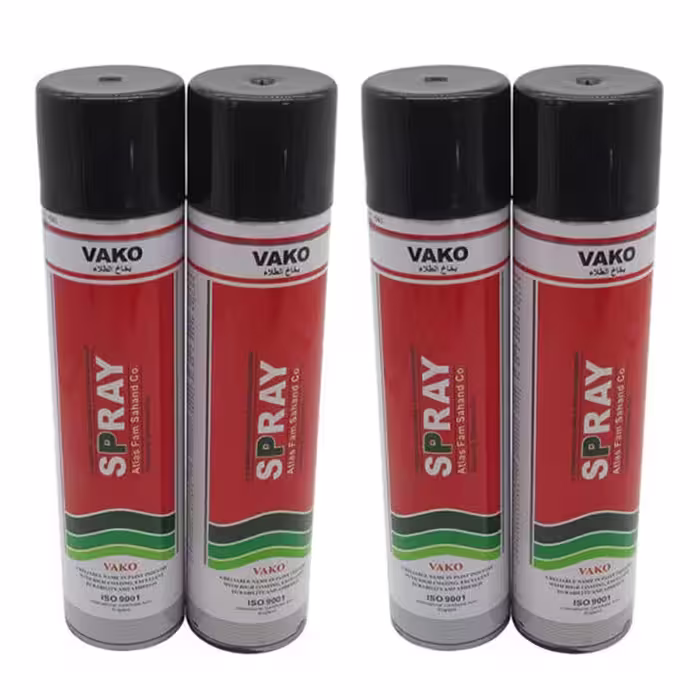 اسپری رنگ مشکی واکو مدل 300ML حجم 1.200 لیتر بسته 4 عددی