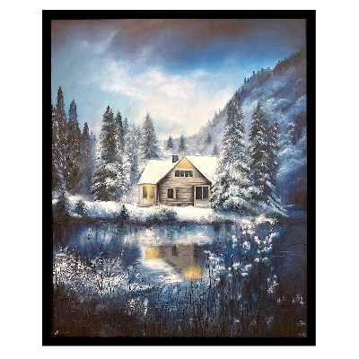 تابلو نقاشی رنگ روغن طرح برفی مدل رئال کد 0015