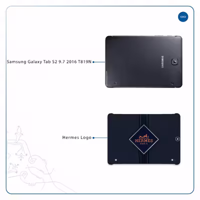 برچسب پوششی ماهوت مدل Hermes-Logo مناسب برای تبلت سامسونگ Galaxy Tab S2 9.7 2016 T819N
