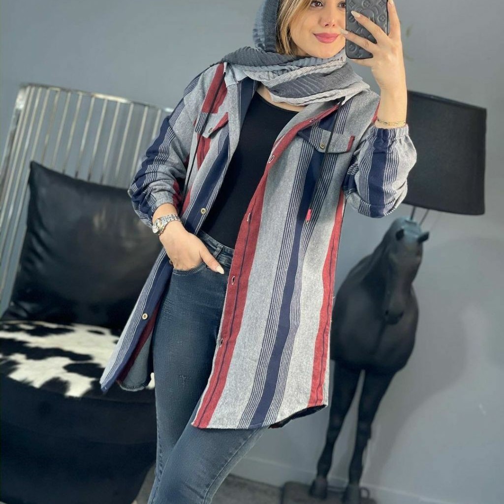 مانتو پاییزه راه راه