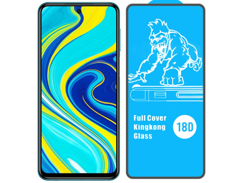 محافظ صفحه نمایش ایربگ دار آرمور مدل Full Cover Kingkong Glass مناسب برای گوشی موبايل شیائومی Redmi Note 9S/Note 9 Pro/Note 9 Pro Max