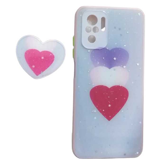  کاور مدل N10 قلبی مناسب برای گوشی موبایل شیائومی Mi Note10 4G به همراه پایه نگهدارنده