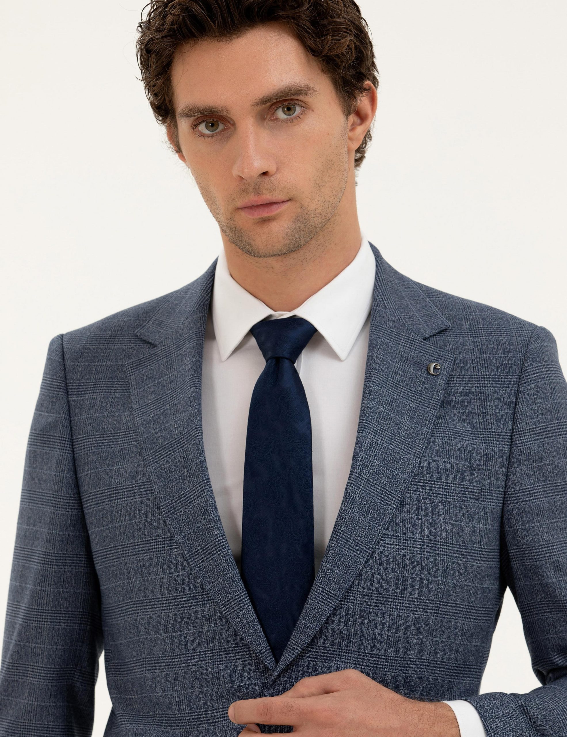 کت و شلوار مردانه آبی کاشارل