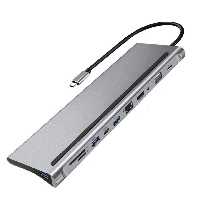 هاب USB C LipiWorld هاب آداپتور چند پورتی نوع C به 4K HDMI با  داگ 11 پورتی