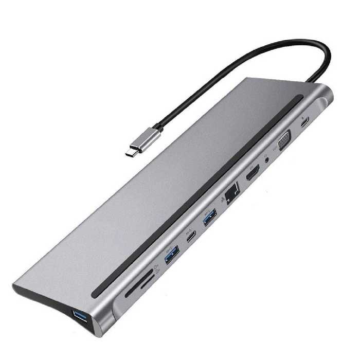 هاب USB C LipiWorld هاب آداپتور چند پورتی نوع C به 4K HDMI با  داگ 11 پورتی