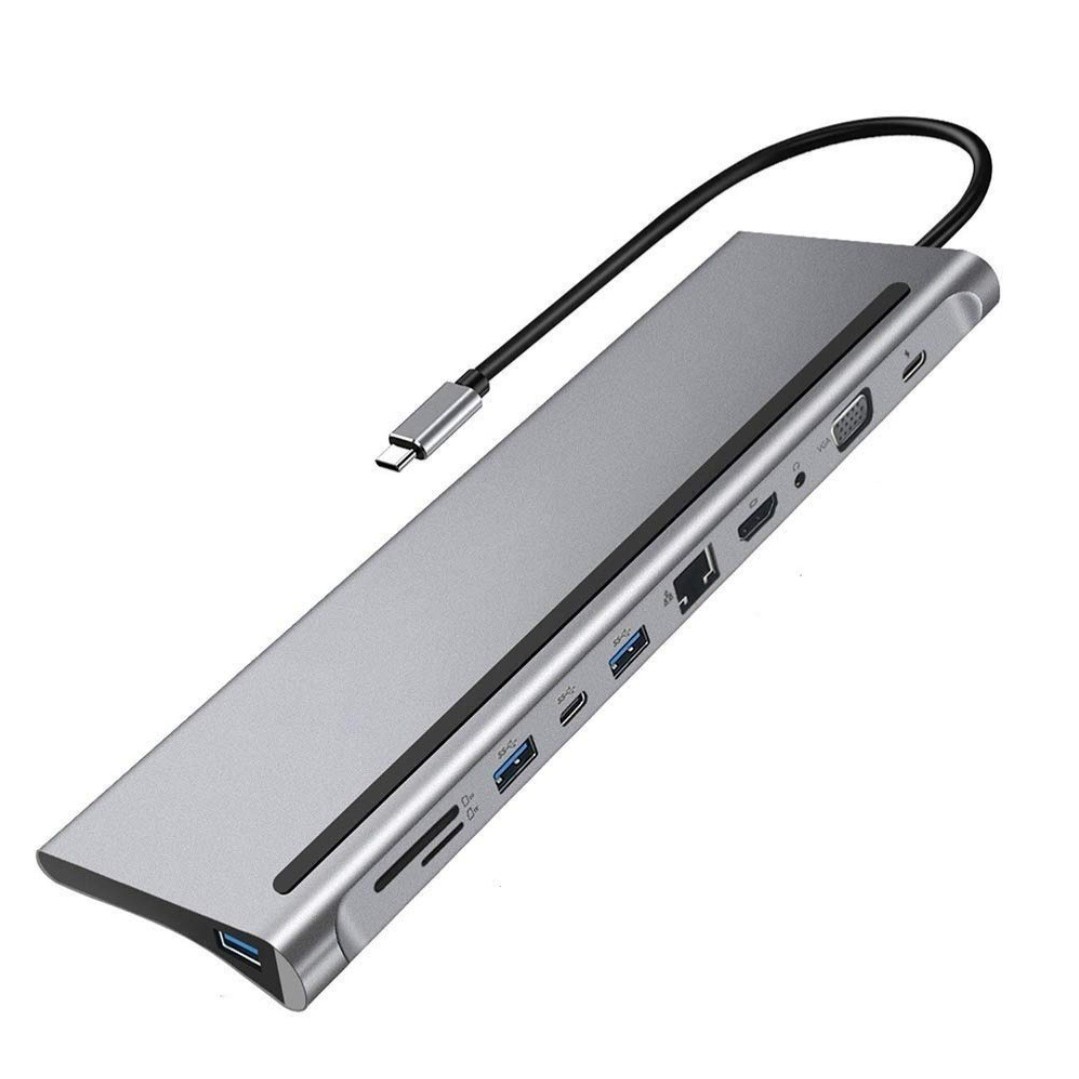 هاب USB C LipiWorld هاب آداپتور چند پورتی نوع C به 4K HDMI با  داگ 11 پورتی