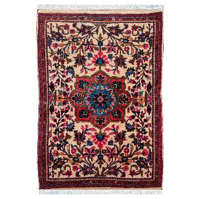 فرش دستبافت یک متری طرح گل کد SH 75