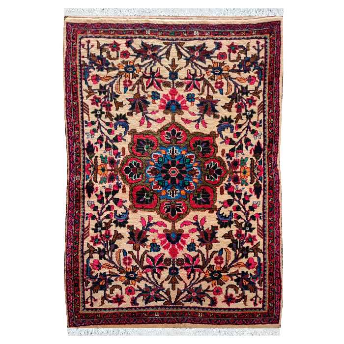 فرش دستبافت یک متری طرح گل کد SH 75