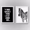 تابلو مدل دکوراتیو Zebra انگیزشی کد N173 مجموعه 2 عددی