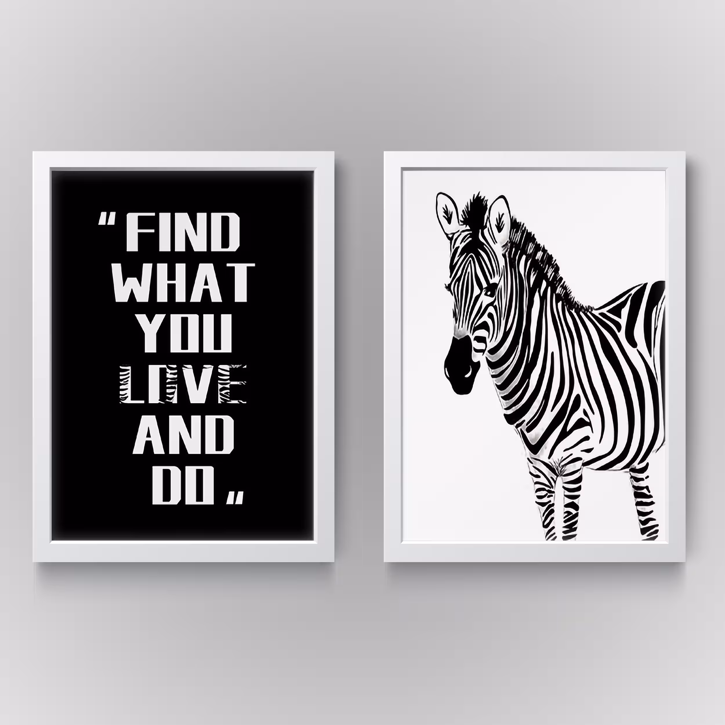 تابلو مدل دکوراتیو Zebra انگیزشی کد N173 مجموعه 2 عددی