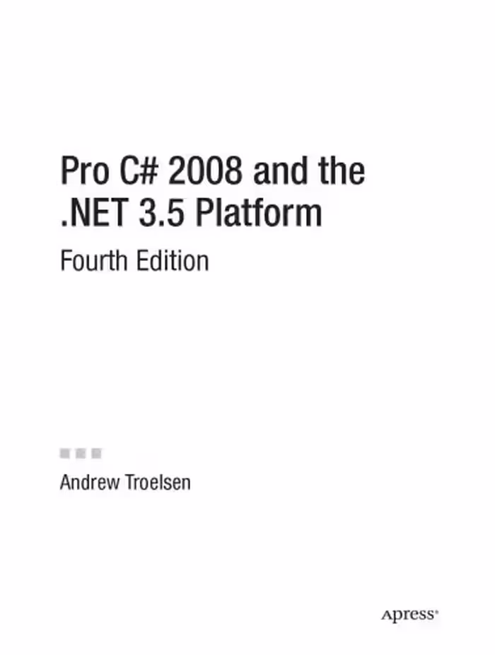 خرید و دانلود نسخه کامل کتاب Pro C# 2008 and the .NET 3.5 platform