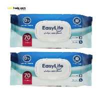 دستمال مرطوب ایزی لایف مدل 001 بسته 2 عددی