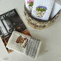 دستمال نخی آبگیر آشپزخانه مدل وافلی سایز 70*50