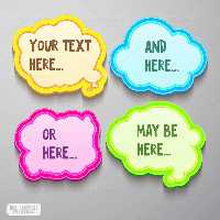 وکتور باکس متنی ابری رنگی | گرافیک با طعم تربچه