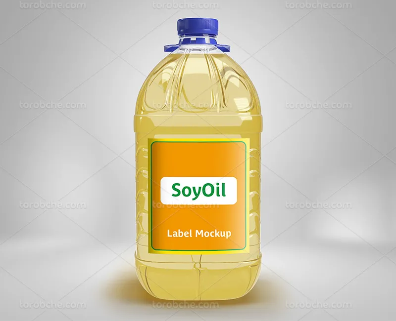 موکاپ بطری روغن بزرگ | گرافیک با طعم تربچه