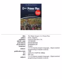 خرید و دانلود نسخه کامل کتاب The Waite Group's C   Primer Plus (The Waite Group)