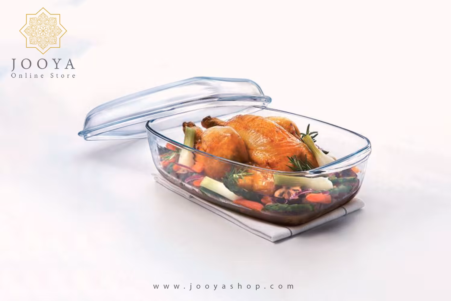 تابه درب دار مستطیلی پیرکس