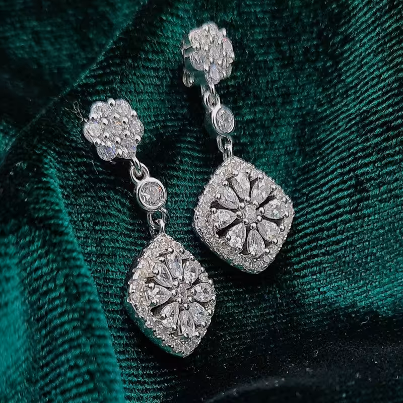 گوشواره نقره رادیوم کد 20385