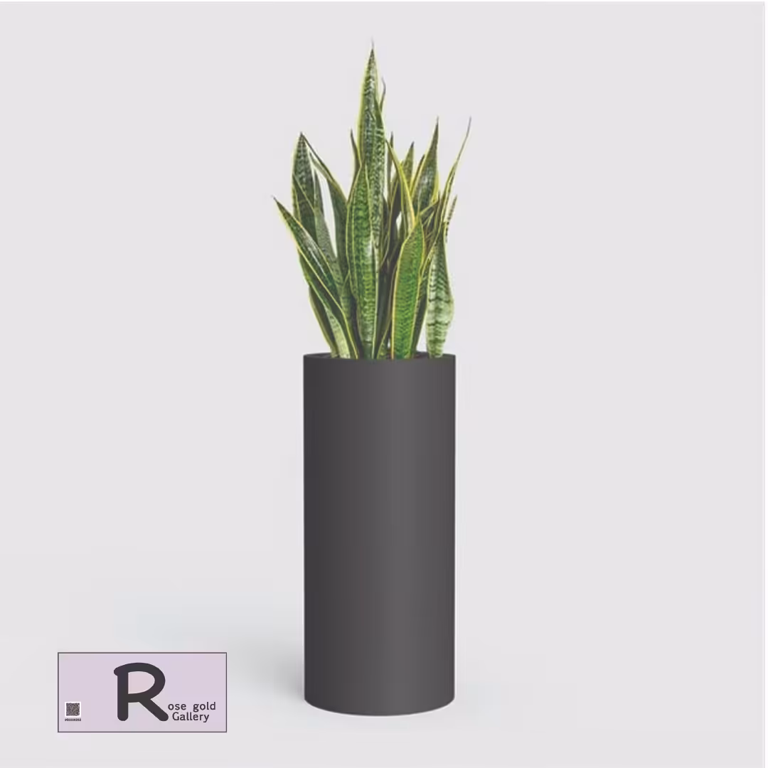 گلدان فایبر گلاس استوانه ای دکوراتیو سایز  1 