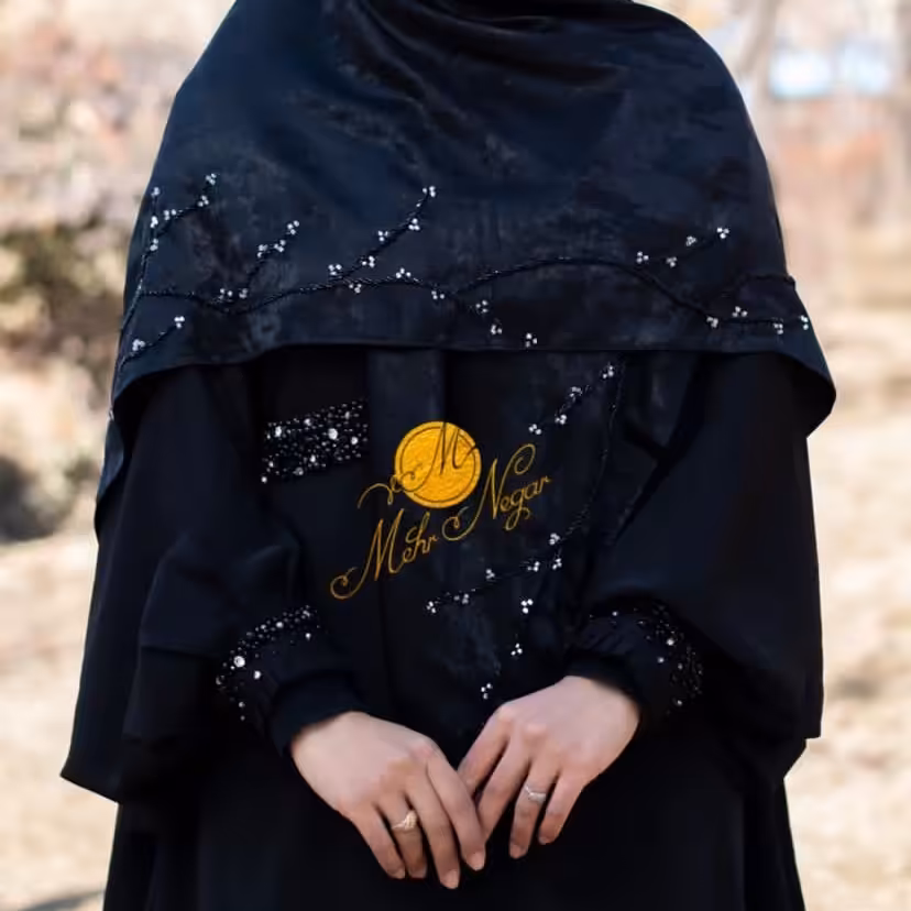 روسری  جواهردوزی مدل شکوفه