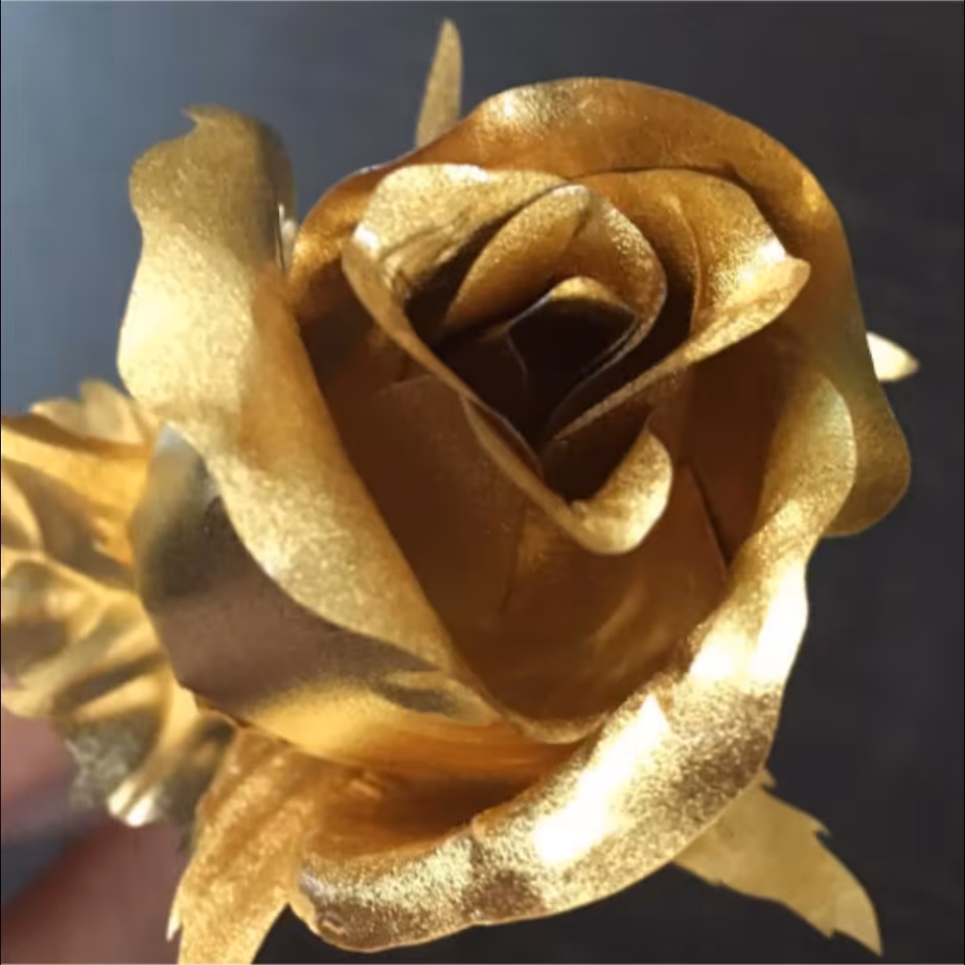 گل طلا اصلی همراه با شناسنامه و تاییدیه آزمایشگاه سنجش عیار طلا 