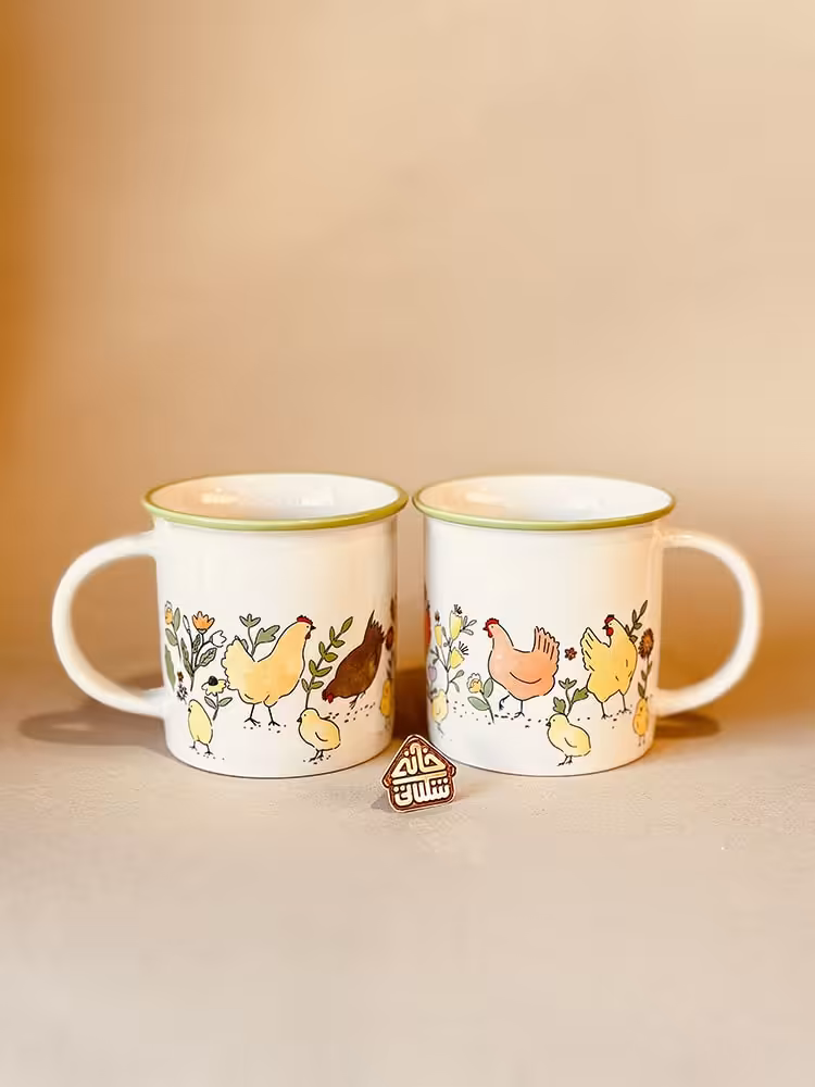 ماگ لبه رنگی مرغ کد001867