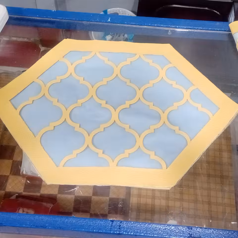 رومیزی چرم و مخمل سه تکه طرح لانه زنبوری باکیفیت