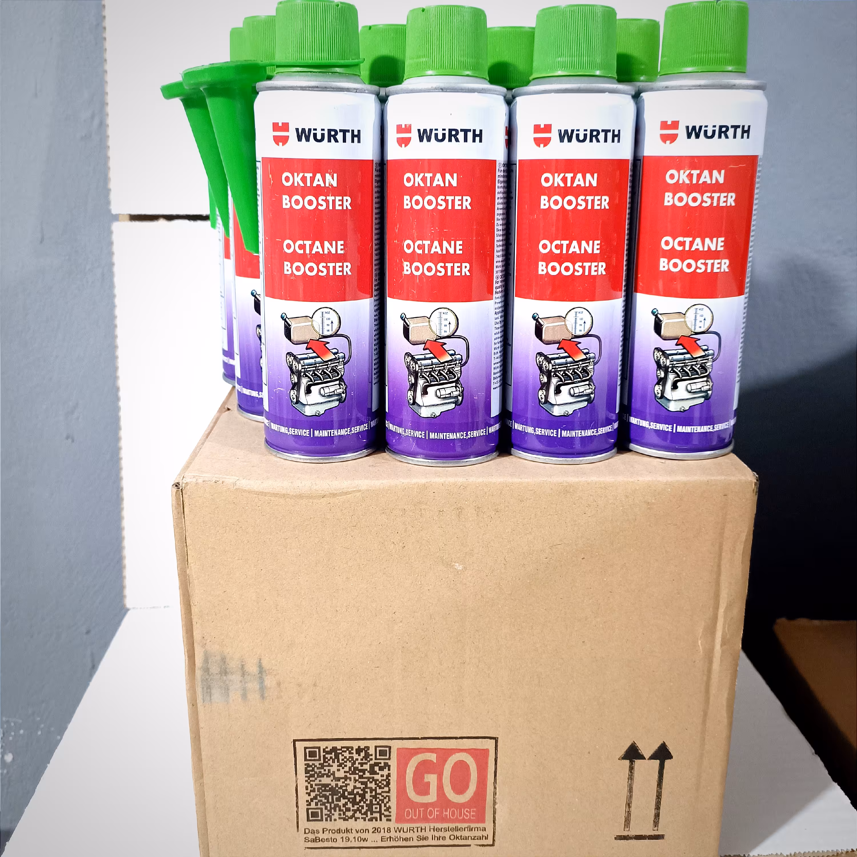 مکمل بنزین(کارتن 12 عددی) اکتان بوستر  300mil وورث پانچی سر فلزی wurth  