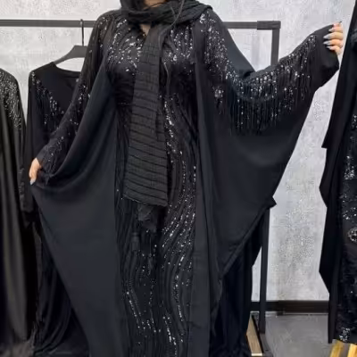 مانتو مجلسی مدل عبایی پونه جنس الیزه درجه 1