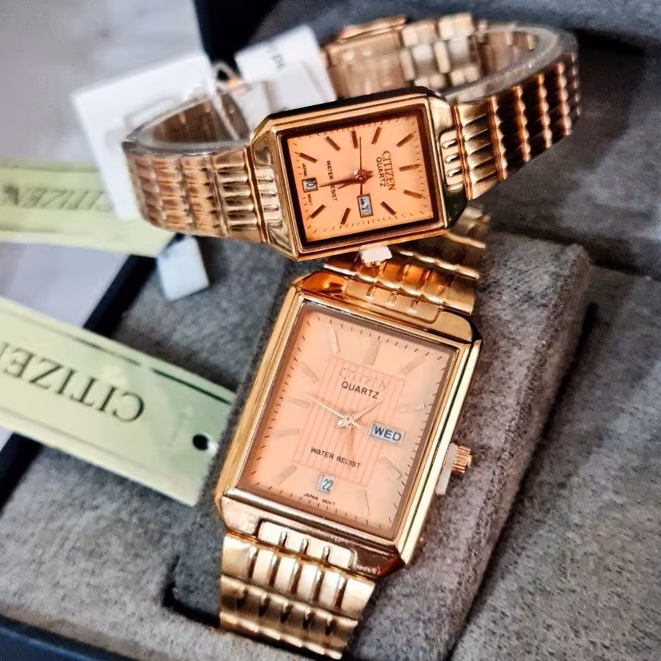 ست ساعت مچی زنانه مردانه کلاسیک سیتیزن دو تقویم موتور ژاپن Citizen