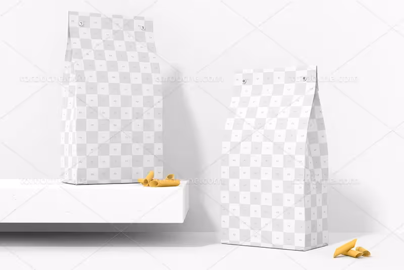 موکاپ PSD بسته بندی پاستا | گرافیک با طعم تربچه