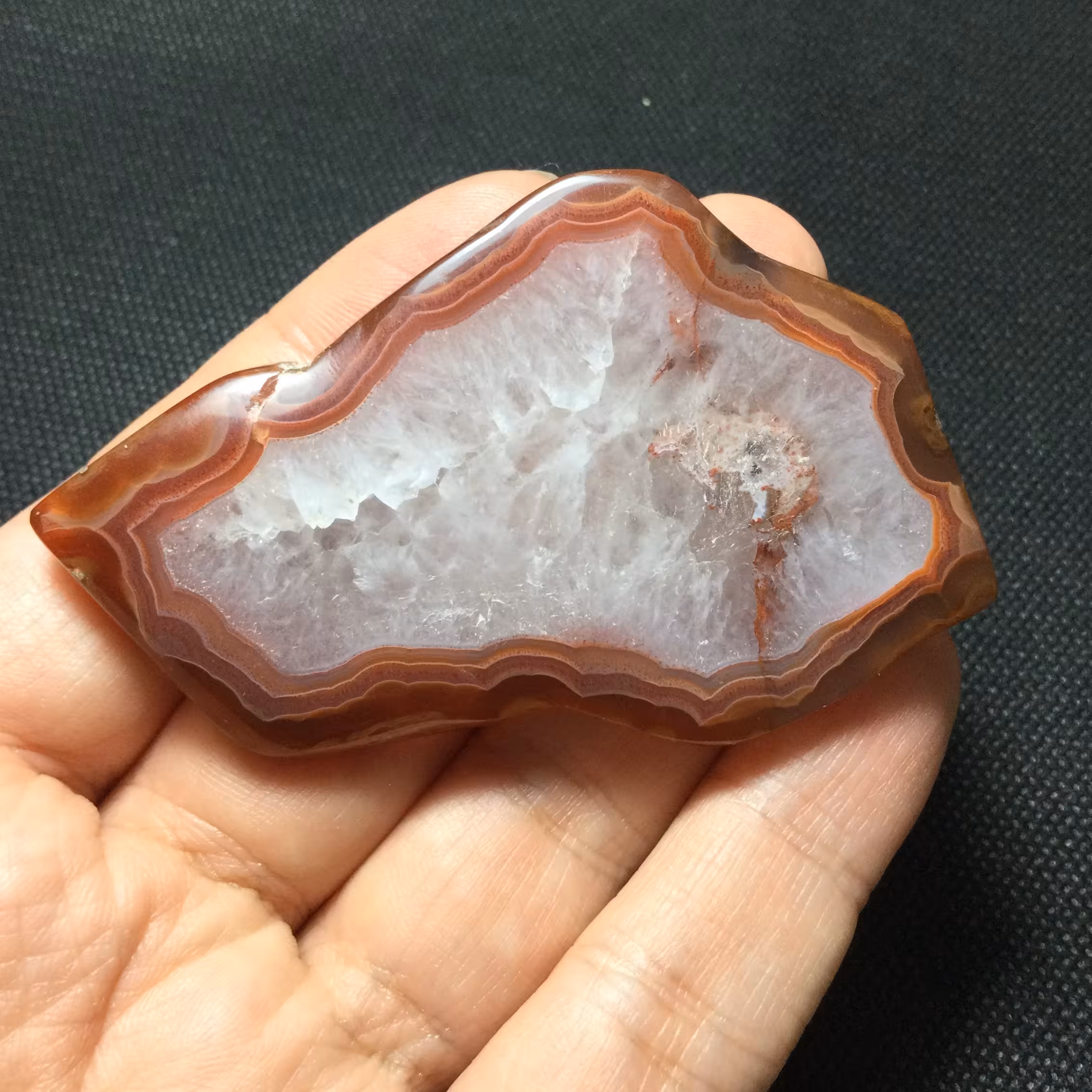 اسلایس عقیق سرخ طبیعی درجه یک کلکسیونی 