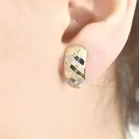 گوشواره مستطیلی سه رنگ ژوپینگ کد 7445
