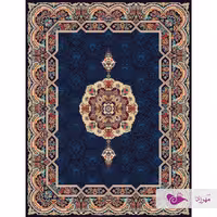 گلیم ماشینی یک در یک و نیم طرح  هالیدی سرمه ای با سایزبندی متنوع