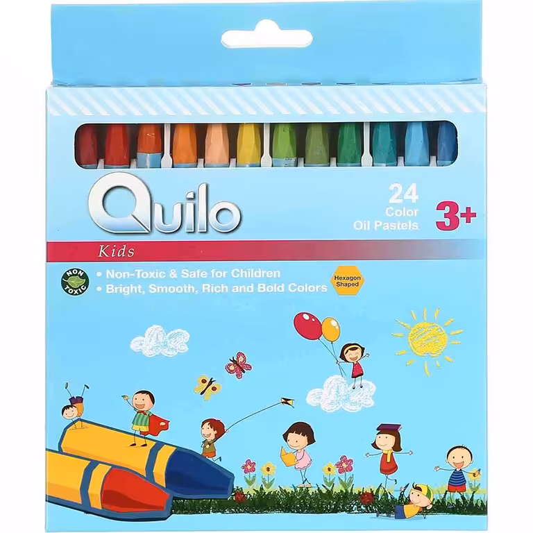 پاستل روغنی 24 رنگ کوییلو جعبه مقوایی کد 913002