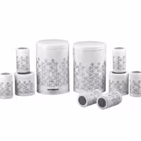 سرویس آشپرخانه 10 پارچه طرح روبیک سفید بهاز 