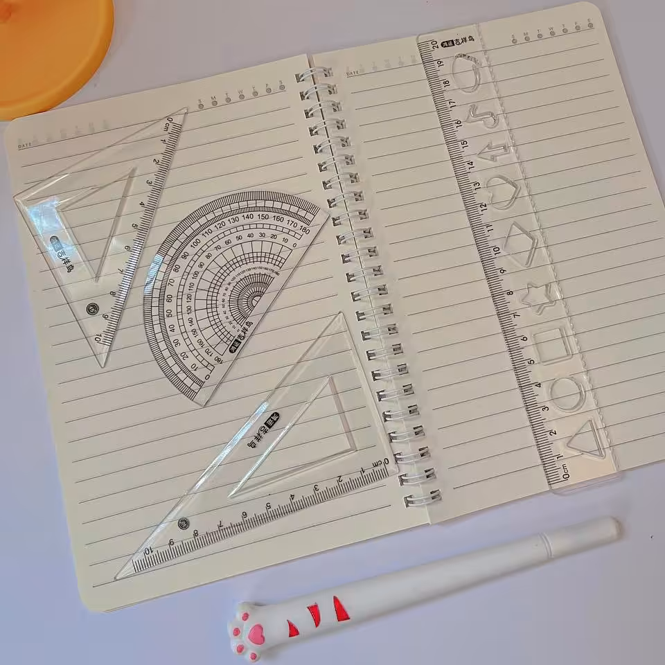 لوازم تحریر ست چهارتیکه خط کش نقاله گونیا 