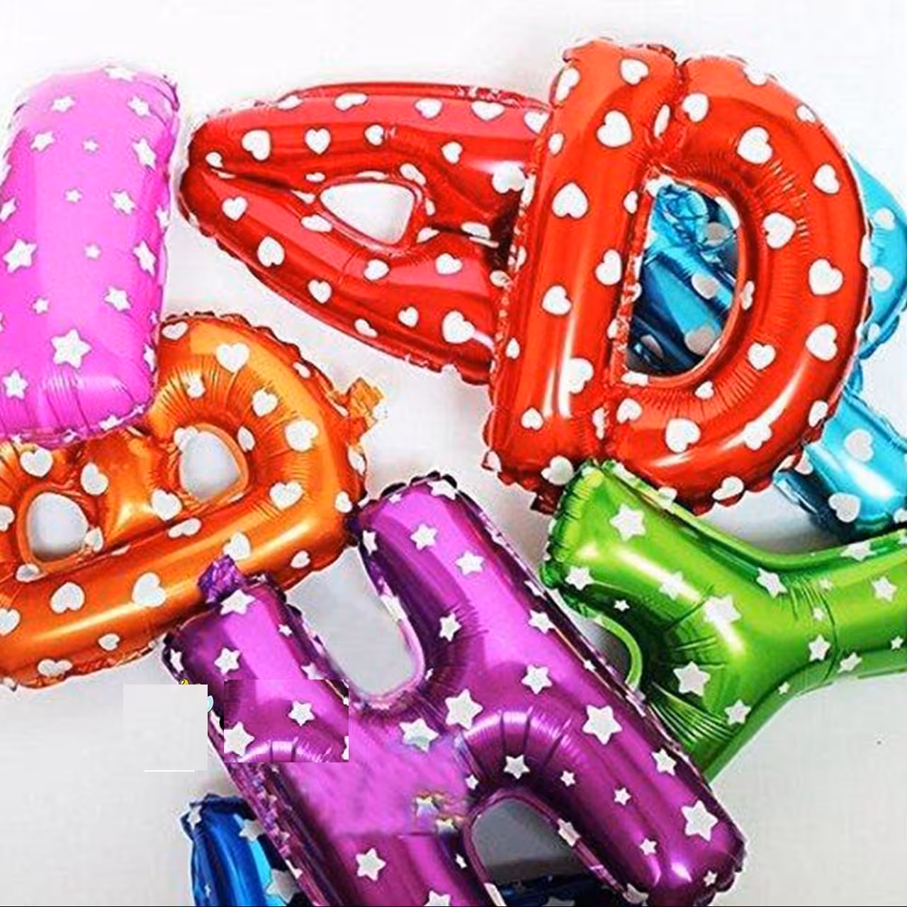 بادکنک فویلی هپی برث دی 13 عددی رنگارنگ خال دار سفید