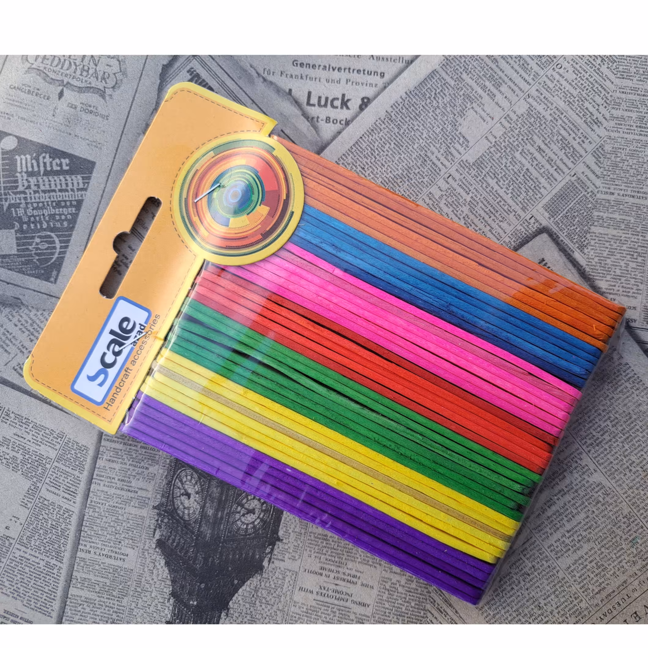 چوب بستنی آبسلانگ رنگی باریک حدود 50 عددی