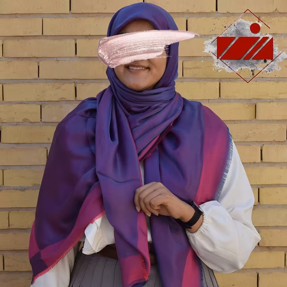 روسری بامبو صورتی آبی قواره 140