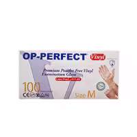 دستکش وینیل OP-PERFECT سایز  M جعبه 100 عددی