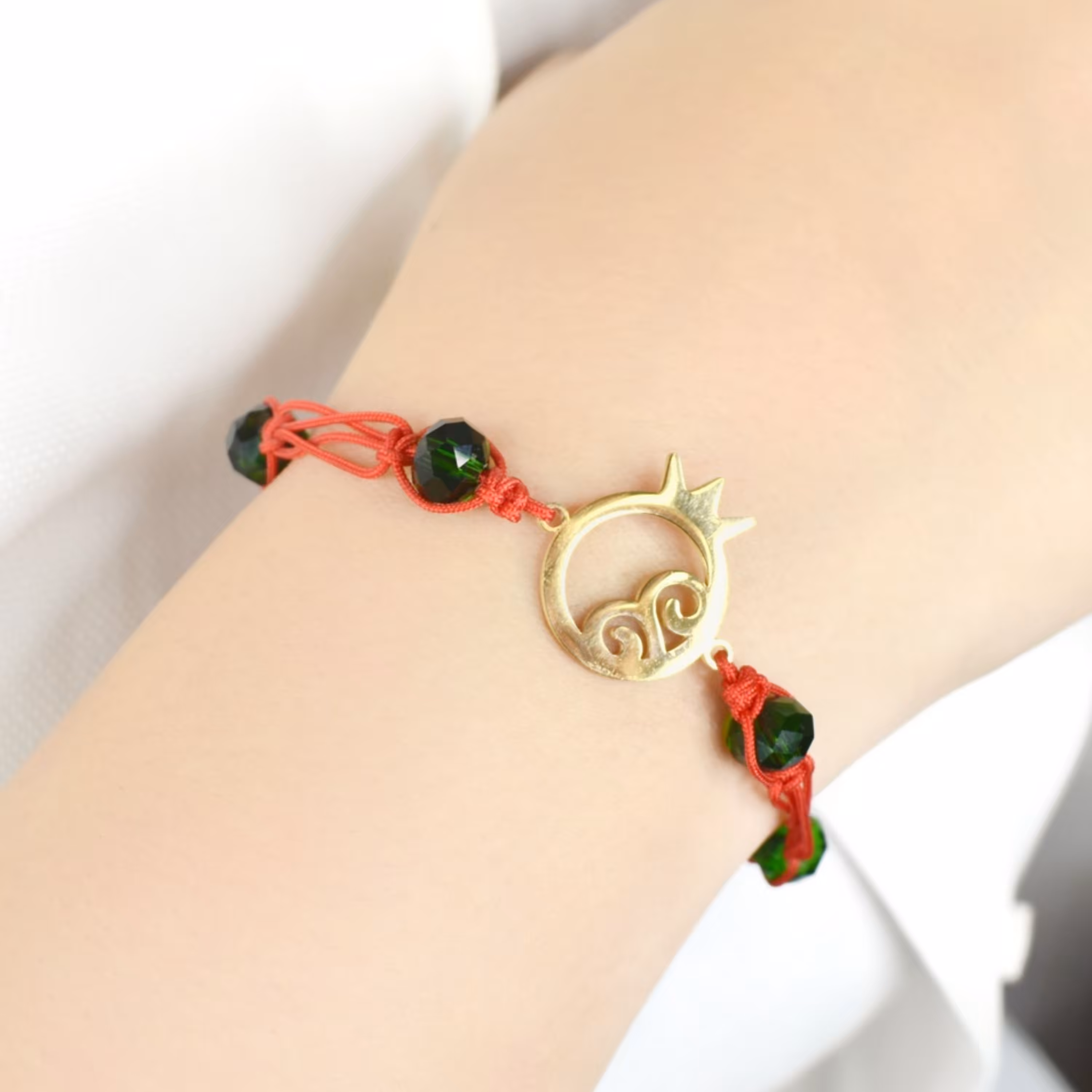 دستبند اناری مروارید سبز کد 7507