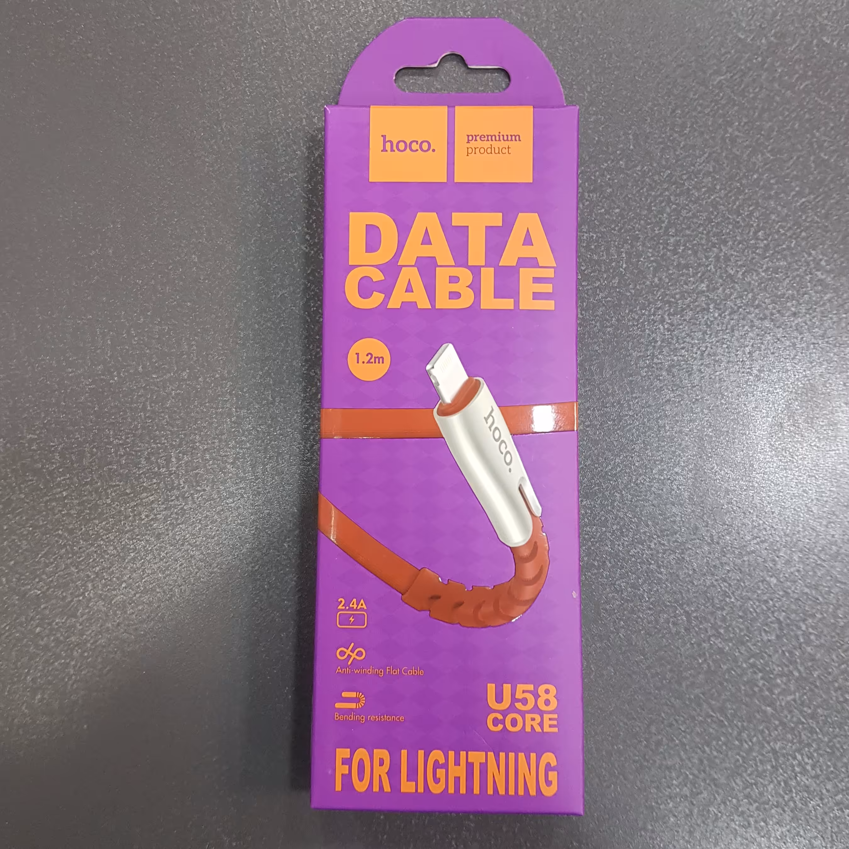 کابل شارژ آیفون  ( ios ) 2.4 آمپر  برند hoco U50  با گارانتی موبایل کیان . kian_mobile74