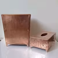 جا دستمال کاغذی و سطل آشغالی طرحدار شیک مسی نانو