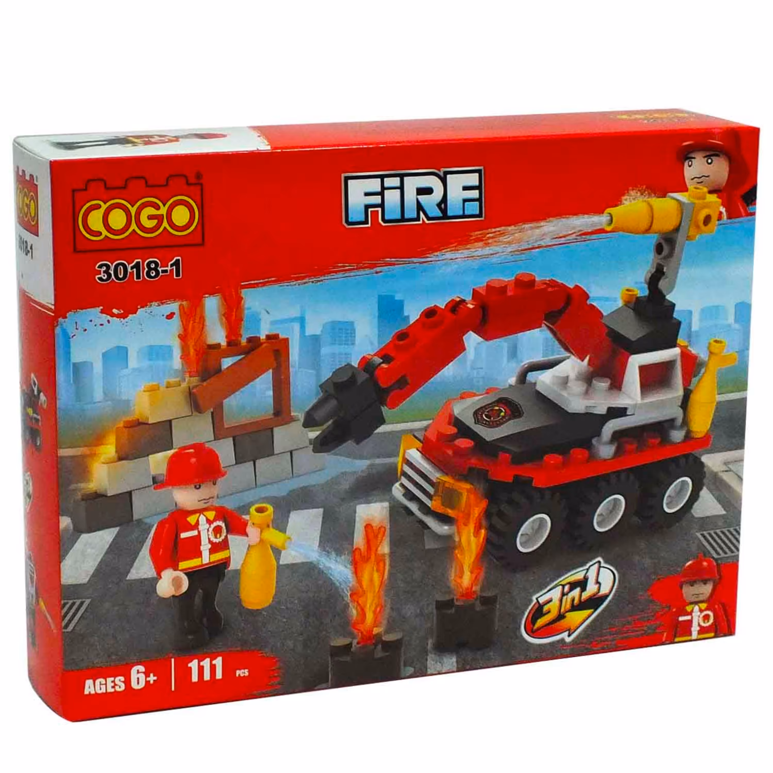 لگو آتشنشان ماشین آبپاش 6 چرخ -733 1D3 COGO 3018-1