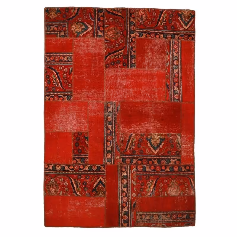 فرش دستباف رنگ شده سه متری مدل وینتج کد 991296(فروش چکی 6 ماهه با کد تخفیف farshgereh)