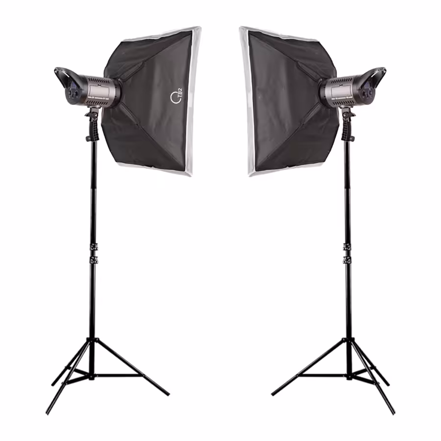 کیت تولید محتوا دو شاخه ویدئو لایت TB2 JSL-B011 همراه با سافت باکس و پایه نور 803