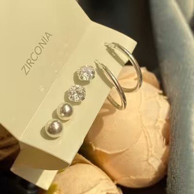 خرید و قیمت گوشواره نقره زنانه و دخترانه ترب ست زیورآلات نقره زنانه